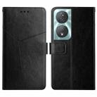 For Honor 90 Smart Y-shaped Pattern Flip Leather Phone Case(Black) - 1