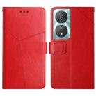 For Honor 90 Smart Y-shaped Pattern Flip Leather Phone Case(Red) - 1