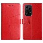 For Honor 200 Lite Global Y-shaped Pattern Flip Leather Phone Case(Red) - 1