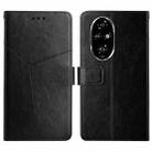 For Honor 200 5G Global Y-shaped Pattern Flip Leather Phone Case(Black) - 1