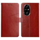 For Honor 200 5G Global Y-shaped Pattern Flip Leather Phone Case(Brown) - 1