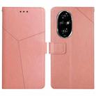 For Honor 200 5G Global Y-shaped Pattern Flip Leather Phone Case(Pink) - 1