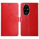 For Honor 200 Pro 5G Global Y-shaped Pattern Flip Leather Phone Case(Red) - 1