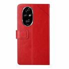 For Honor 200 Pro 5G Global Y-shaped Pattern Flip Leather Phone Case(Red) - 3