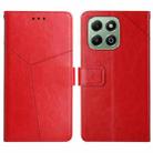 For Honor X6b Y-shaped Pattern Flip Leather Phone Case(Red) - 1