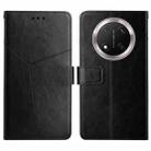 For Honor X9c Y-shaped Pattern Flip Leather Phone Case(Black) - 1