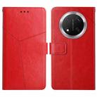 For Honor X9c Y-shaped Pattern Flip Leather Phone Case(Red) - 1