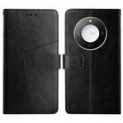 For Honor X9c Smart Y-shaped Pattern Flip Leather Phone Case(Black) - 1