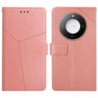 For Honor X9c Smart Y-shaped Pattern Flip Leather Phone Case(Pink) - 1