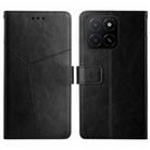 For Honor X8c 4G Y-shaped Pattern Flip Leather Phone Case(Black) - 1