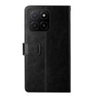 For Honor X8c 4G Y-shaped Pattern Flip Leather Phone Case(Black) - 3