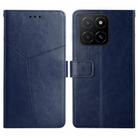 For Honor X8c 4G Y-shaped Pattern Flip Leather Phone Case(Blue) - 1