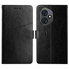 For Honor 400 Global 156.5mm Y-shaped Pattern Flip Leather Phone Case(Black) - 1