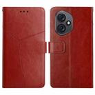 For Honor 400 Global 156.5mm Y-shaped Pattern Flip Leather Phone Case(Brown) - 1