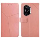 For Honor 400 Pro Global 160.8mm Y-shaped Pattern Flip Leather Phone Case(Pink) - 1