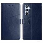 For Samsung Galaxy S23 FE 5G Y-shaped Pattern Flip Leather Phone Case(Blue) - 1