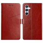 For Samsung Galaxy S23 FE 5G Y-shaped Pattern Flip Leather Phone Case(Brown) - 1