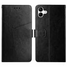 For Samsung Galaxy A05 Y-shaped Pattern Flip Leather Phone Case(Black) - 1