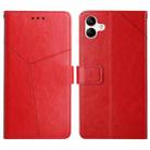 For Samsung Galaxy A05 Y-shaped Pattern Flip Leather Phone Case(Red) - 1