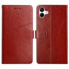 For Samsung Galaxy A05 Y-shaped Pattern Flip Leather Phone Case(Brown) - 1