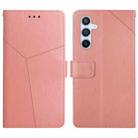 For Samsung Galaxy A15 Y-shaped Pattern Flip Leather Phone Case(Pink) - 1