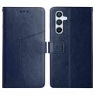 For Samsung Galaxy S24 5G Y-shaped Pattern Flip Leather Phone Case(Blue) - 1