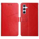 For Samsung Galaxy S24+ 5G Y-shaped Pattern Flip Leather Phone Case(Red) - 1
