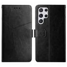 For Samsung Galaxy S24 Ultra 5G Y-shaped Pattern Flip Leather Phone Case(Black) - 1