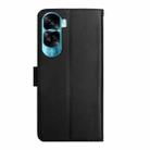 For Honor 90 Lite HT02 Genuine Leather Fingerprint-proof Flip Phone Case(Black) - 3