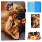 For Samsung Galaxy Tab A 10.1 2019 / T510 Colored Drawing Stitching Horizontal Flip Leather Case with Holder & Card Slots(Butterfly Cat) - 1