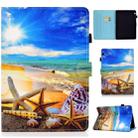 For Huawei MediaPad T3 10.0 inch Colored Drawing Stitching Horizontal Flip Leather Case with Holder & Card Slots(Blue Sky Starfish) - 1