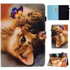 For Huawei MediaPad T3 10.0 inch Colored Drawing Stitching Horizontal Flip Leather Case with Holder & Card Slots(Butterfly Cat) - 1