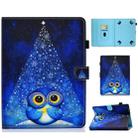For 7.0 inch Tablet PC Colored Drawing Stitching Horizontal Flip Leather Case with Holder & Card Slots(Night Sky Owl) - 1