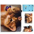 For 8.0 inch Tablet PC Colored Drawing Stitching Horizontal Flip Leather Case with Holder & Card Slots(Butterfly Cat) - 1