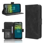 For Nokia C110 4G Skin Feel Calf Texture Card Slots Leather Phone Case(Black) - 1