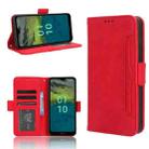 For Nokia C110 4G Skin Feel Calf Texture Card Slots Leather Phone Case(Red) - 1