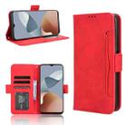 For ZTE Blade A73 4G / V50 Design 4G Skin Feel Calf Texture Card Slots Leather Phone Case(Red) - 1