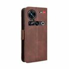 For ZTE nubia Z70 Ultra Skin Feel Calf Texture Card Slots Leather Phone Case(Brown) - 3