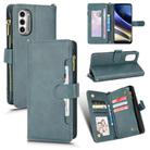 For Motorola Moto G52J 5G Litchi Texture Zipper Leather Phone Case(Green) - 1