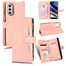 For Motorola Moto G52J 5G Litchi Texture Zipper Leather Phone Case(Pink) - 1