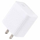 LZ-106PD 25W USB-C / Type-C Ports Plaid Pattern Travel Charger, US Plug(White) - 1