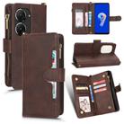 For ASUS Zenfone 10 / 9 Litchi Texture Zipper Leather Phone Case(Brown) - 1