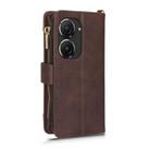 For ASUS Zenfone 10 / 9 Litchi Texture Zipper Leather Phone Case(Brown) - 3