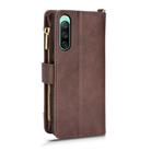 For Sony Xperia 10Ⅴ Litchi Texture Zipper Leather Phone Case(Brown) - 3