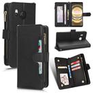 For Sharp Aquos R8 Litchi Texture Zipper Leather Phone Case(Black) - 1
