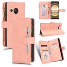 For Sharp Aquos R8 Litchi Texture Zipper Leather Phone Case(Pink) - 1