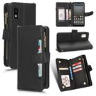 For Sharp Aquos Wish 3 Litchi Texture Zipper Leather Phone Case(Black) - 1