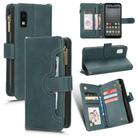 For Sharp Aquos Wish 3 Litchi Texture Zipper Leather Phone Case(Green) - 1