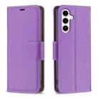 For Samsung Galaxy S23 FE 5G Litchi Texture Pure Color Flip Leather Phone Case(Purple) - 1