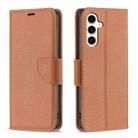 For Samsung Galaxy S23 FE 5G Litchi Texture Pure Color Flip Leather Phone Case(Brown) - 1